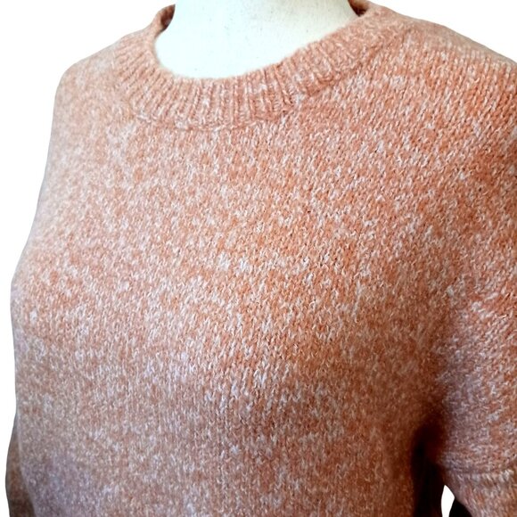 NWT, Pink Clover, Size L, Peach/Orange Color Knit Pullover Crewneck Sweater - Picture 4 of 11